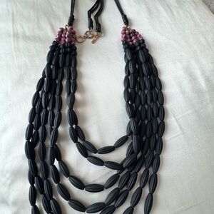 J. Jill Black and Purple Multi-Strand Necklace